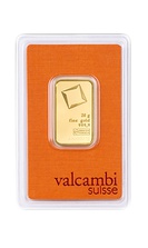 20gm Gold Bar 999.9 - Valcambi Suisse
