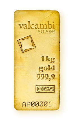 1kg Gold Bar 999.9 - Valcambi Cast