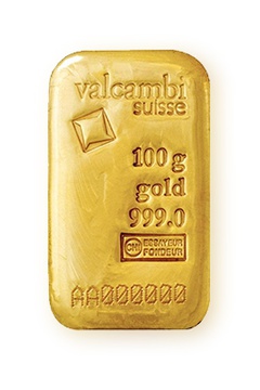 100g Gold Bar 999.9 - Valcambi