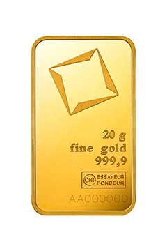 20gm Gold Bar 999.9 - Valcambi Suisse