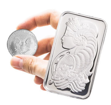 Silver Bars and Coins